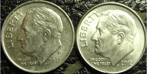 10 центів 2012 США (два різновиди)