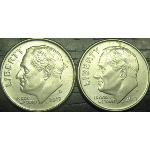 1 дайм 2017 США (два різновиди)