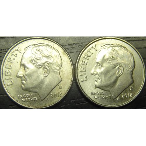 1 дайм 2018 США (два різновиди)
