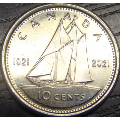 10 центів 2021 Канада - 100-річчя Bluenose