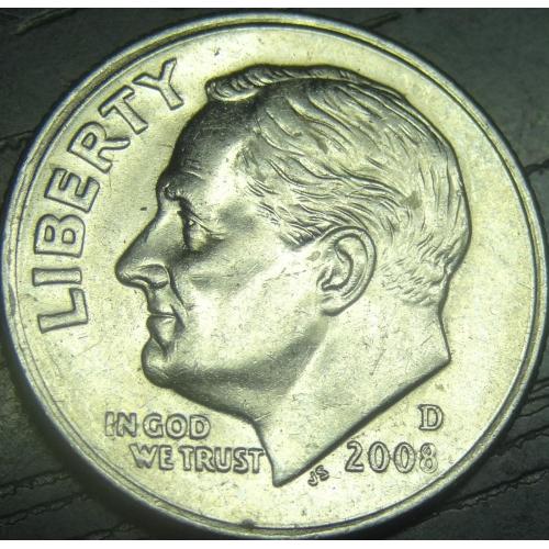 1 дайм 2008 D США