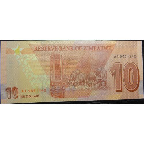 10 доларів Зімбабве 2020 UNC