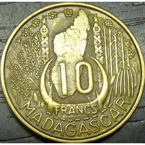 10 франків Французький Мадагаскар 1953