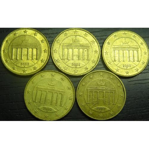 10 євроцентів 2002 Німеччина (всі монетні двори)