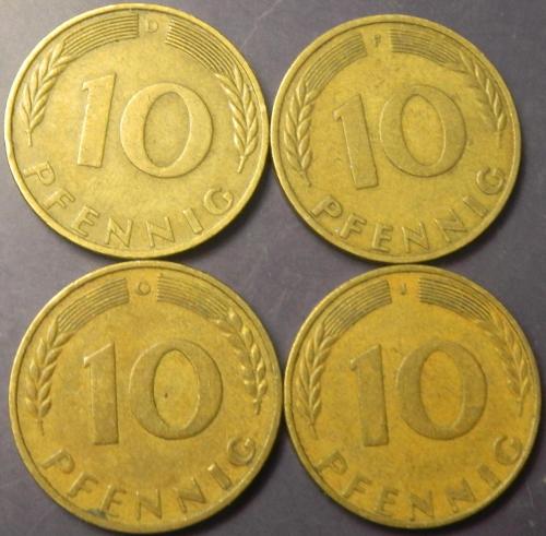 10 пфенігів 1969 ФРН (всі монетні двори)