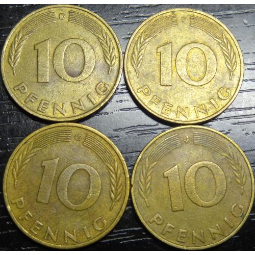 10 пфенігів 1978 ФРН (всі монетні двори)