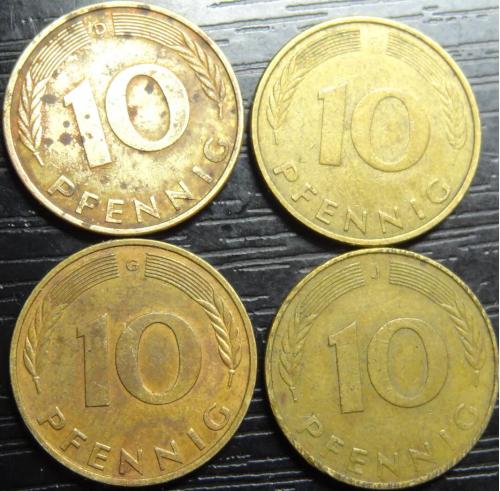 10 пфенігів 1981 ФРН (всі монетні двори)