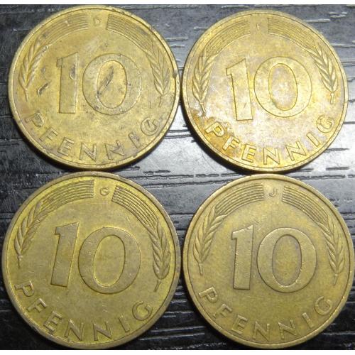 10 пфенігів 1985 ФРН (всі монетні двори)
