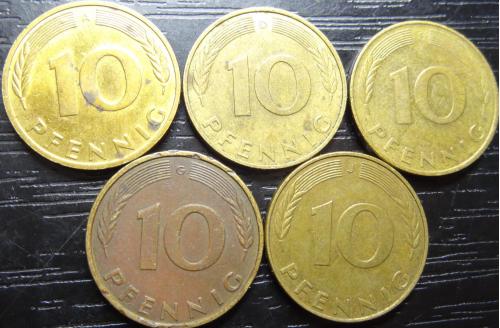 10 пфенігів 1992 ФРН (всі монетні двори)