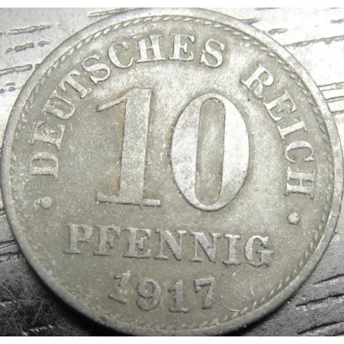 10 пфенігів Німеччина 1917 цинк