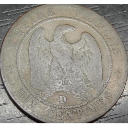 10 сантимів Франція 1856 D