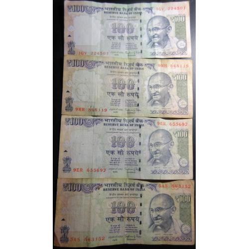 100 рупій Індія 2014 (чотири різновиди)