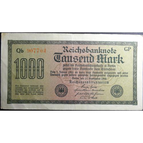 1000 марок Німеччина 1922