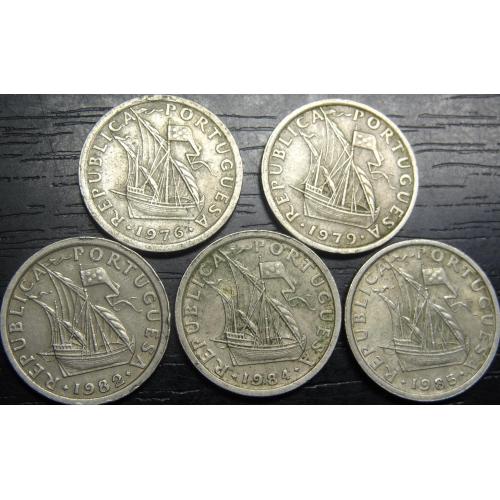 2,5 ескудо Португалія (порічниця) 5шт, всі різні