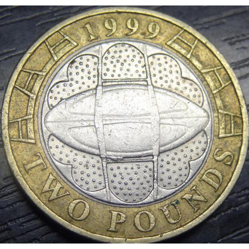 2 фунта 1999 Британія Чемпіонат світу з регбі