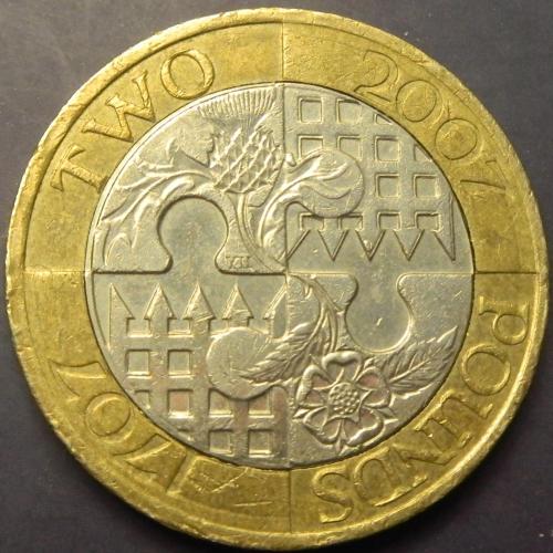 2 фунта 2007 Британія об'єднання Англії та Шотландії