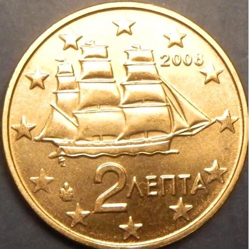 2 євроценти 2008 Греція UNC