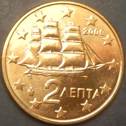 2 євроцента Греція 2009 UNC