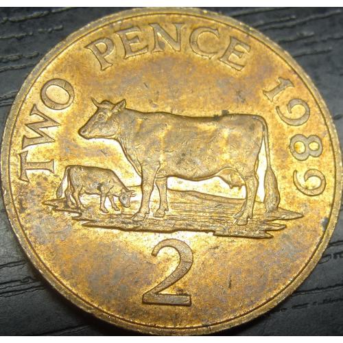 2 пенса 1989 Гернсі рідкісна