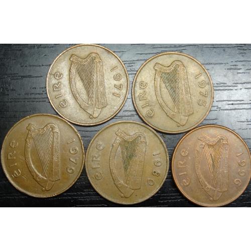 2 пенса Ірландія (порічниця), 5шт, всі різні