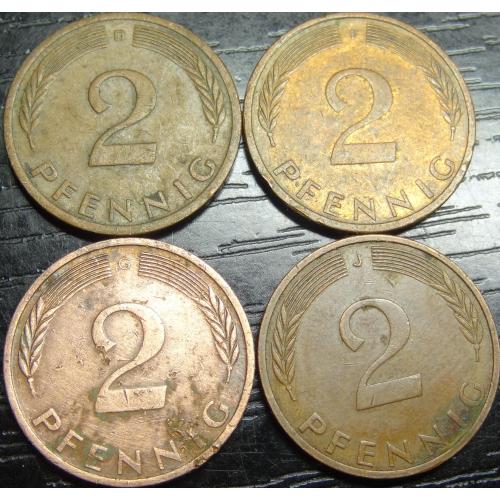2 пфеніга 1976 ФРН (всі монетні двори)
