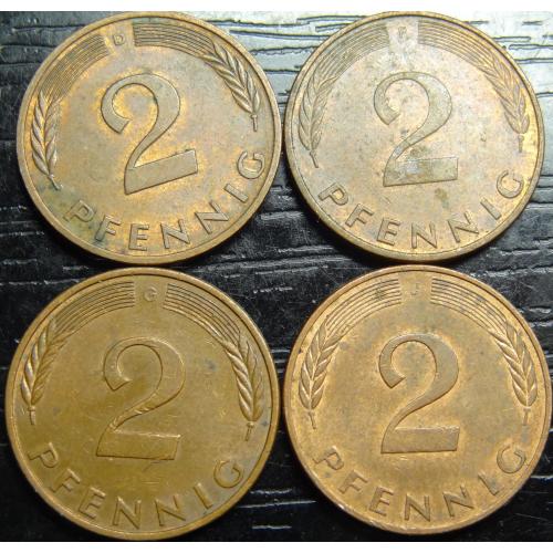 2 пфеніга 1981 ФРН (всі монетні двори)