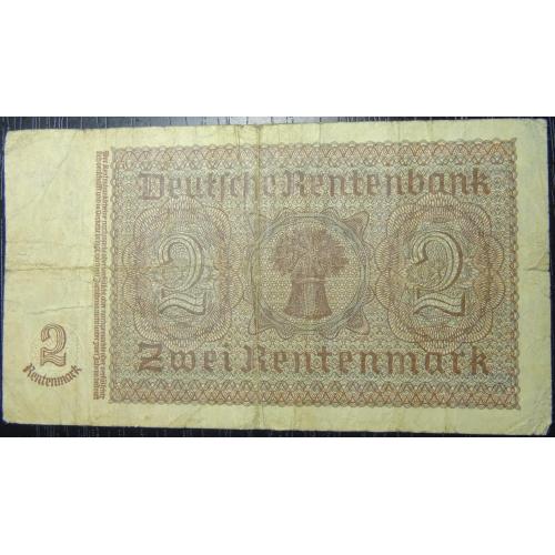 2 рентенмарки Німеччина 1937 (7 цифр в серійному номері)