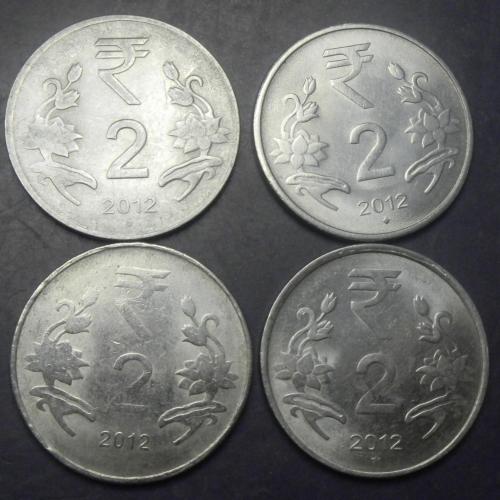 2 рупії Індія 2012 (чотири різновиди)