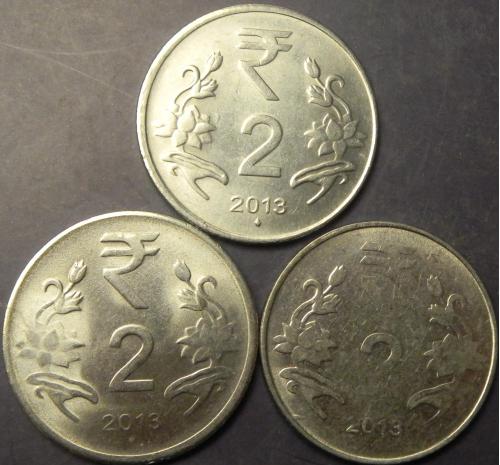 2 рупії Індія 2013 (три різновиди)