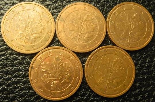 2 євроценти 2003 Німеччина (всі монетні двори)
