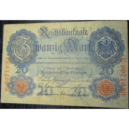 20 марок Німеччина 1910 (літера M)
