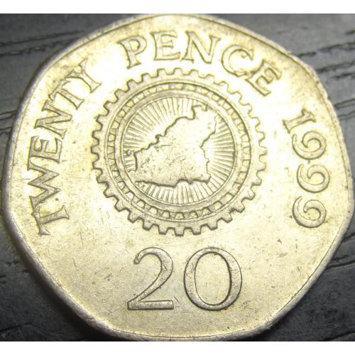 20 пенсів 1999 Гернсі рідкісна