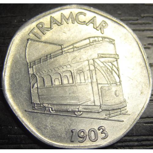 20 пенсів транспортний жетон 1903 Британія трамвай