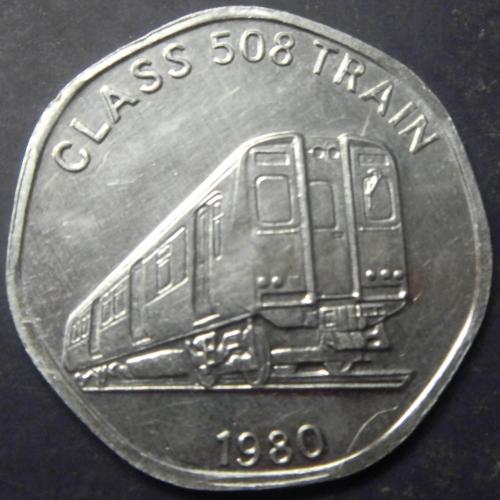 20 пенсів транспортний жетон 1980 Британія електричка