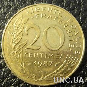 20 сантимів 1987 Франція