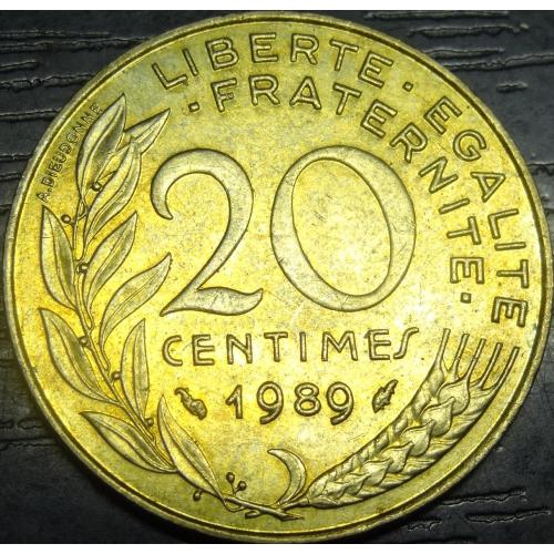 20 сантимів 1989 Франція