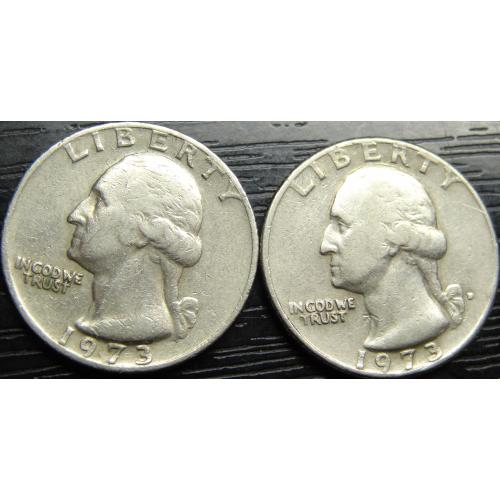 25 центів 1973 США (два різновиди)