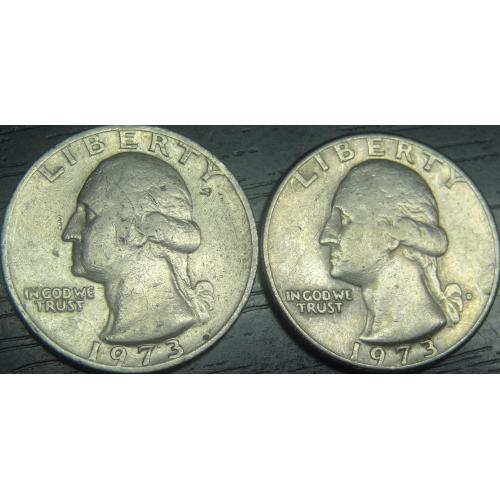 1/4 долара 1973 США (два різновиди)