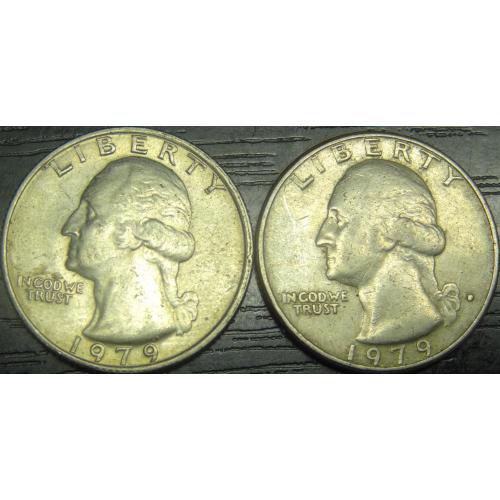25 центів 1979 США (два різновиди) нечасті