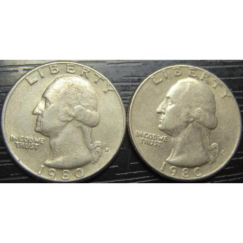 25 центів 1980 США (два різновиди)