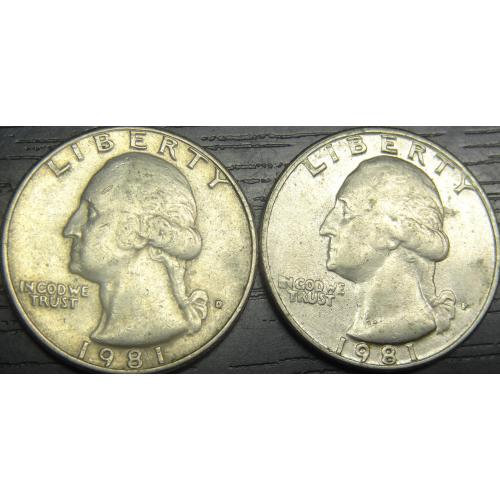 1/4 долара 1981 США (два різновиди)