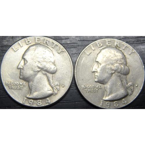 1/4 долара 1984 США (два різновиди)