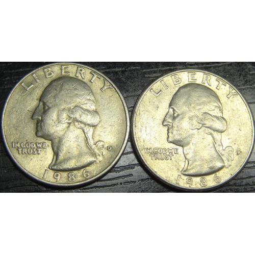 25 центів 1986 США (два різновиди)