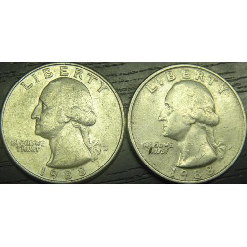 1/4 долара 1988 США (два різновиди)
