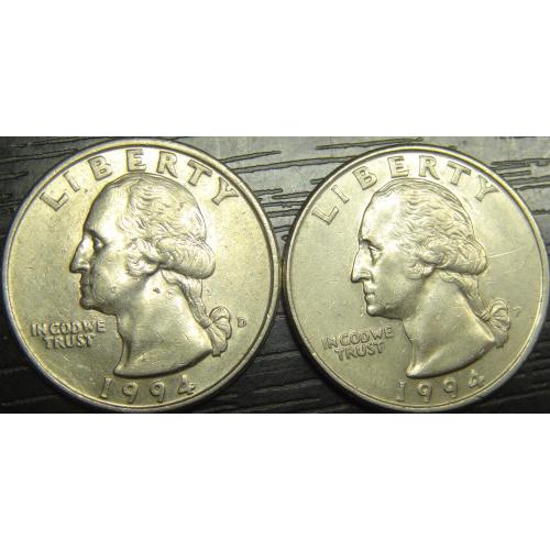 25 центів 1994 США (два різновиди)