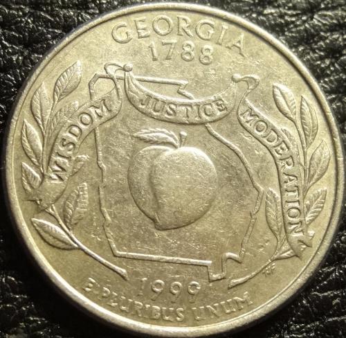 25 центів 1999 D США Джорджія