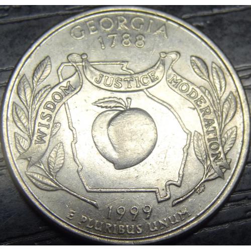 25 центів 1999 D США Джорджія