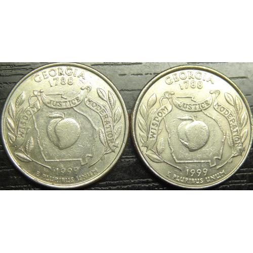 25 центів 1999 США Джорджія (два різновиди)