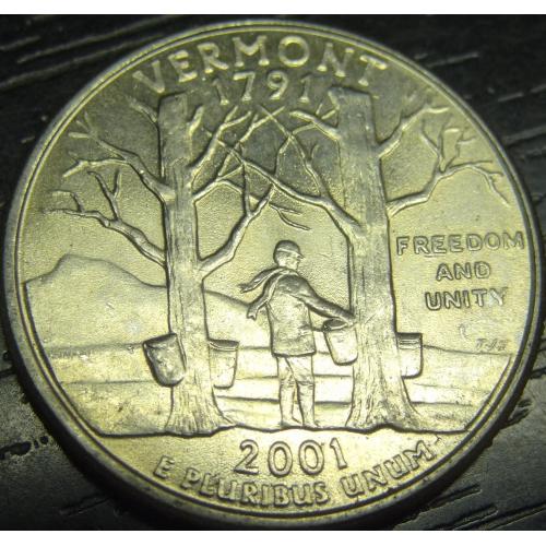 25 центів 2001 P США Вермонт