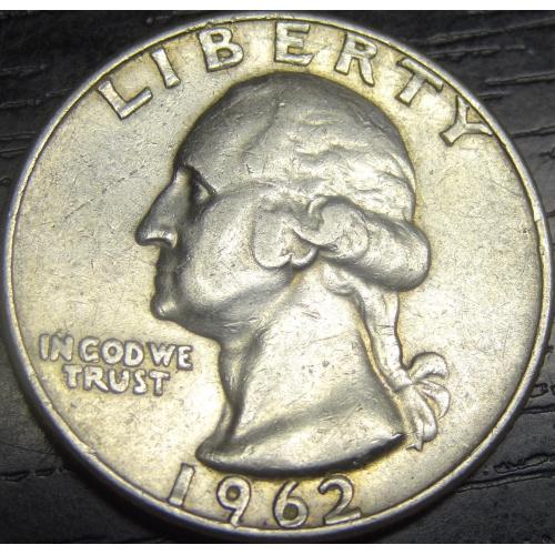 25 центів 1962 D США срібло